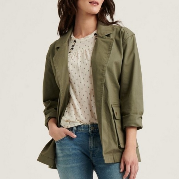 NWT Lucky Brand Jacket Belted Army Green Jacket Size Medium - Picture 9 of 9